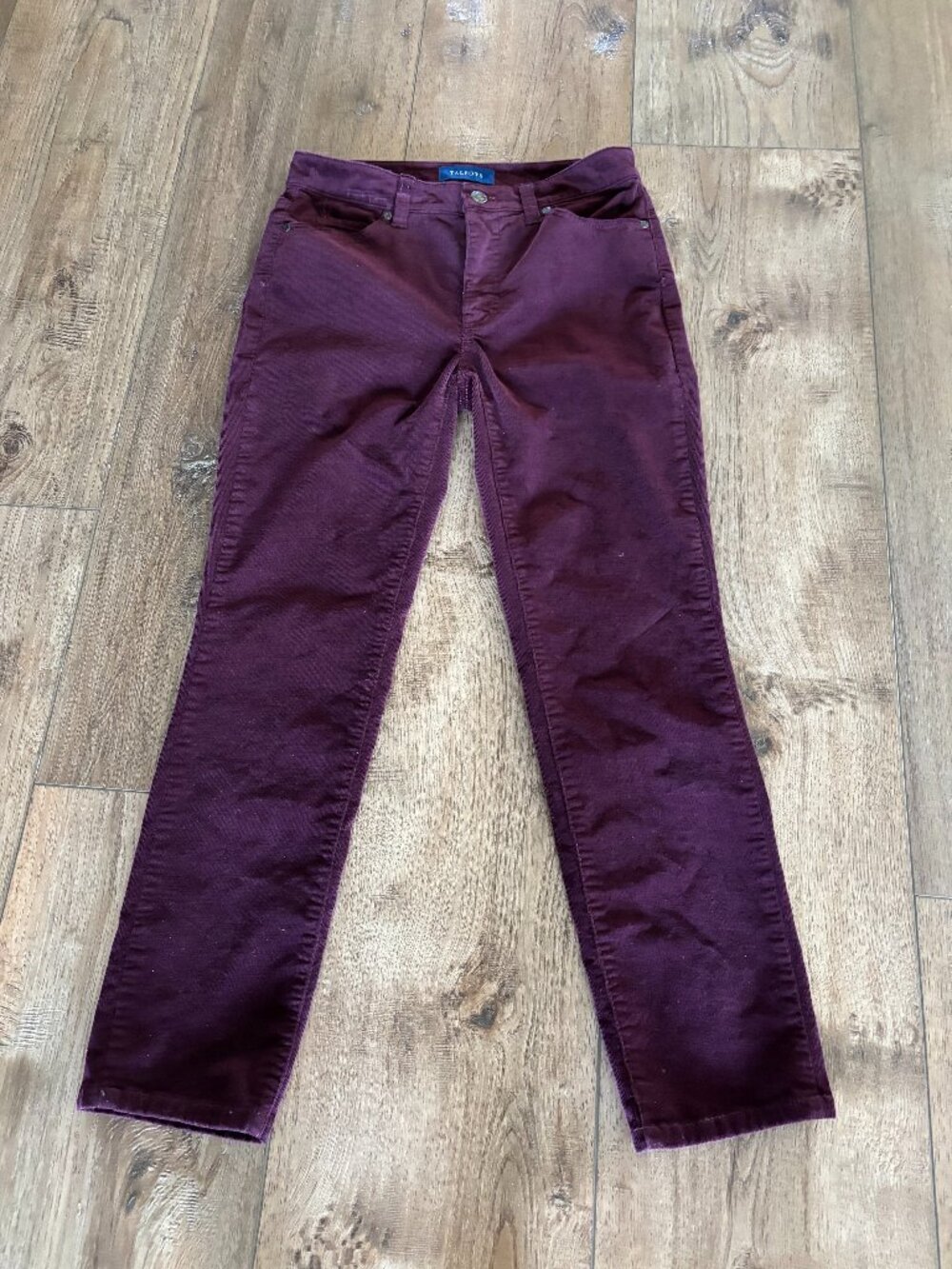TALBOTS High-Waisted Straight-Leg Corduroy Pants, Size 0P